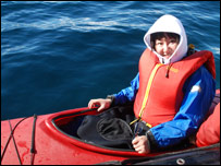 晓晨在南极划艇