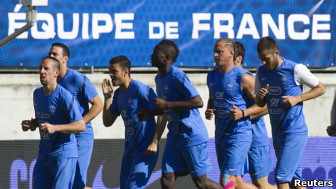 Selección de Francia durante un entrenamiento.
