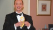Gordon (Deek) looking very smart with Pudsey tucked into his dinner jacket!