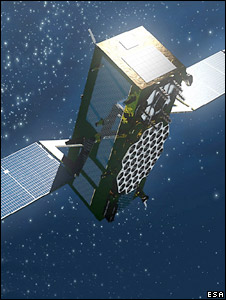Artist's impression of an IOV satellite in orbit