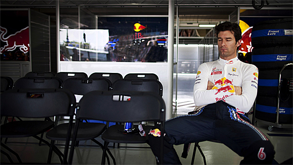 Mark Webber takes a quiet moment to prepare for the Brazilian Grand Prix