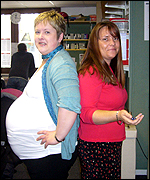 News readers: Pregnant Shani and slimmer Claire 
