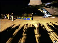 Havaalanında tabutlar