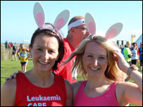 Runners at the finish line of this year's GNR