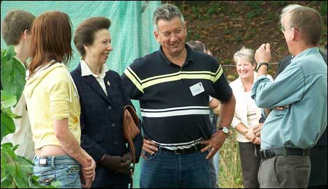 Princess Anne talks to a group of people