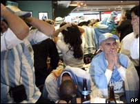 Torcedores decepcionados em Buenos Aires