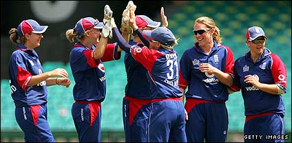 Celebrating a wicket in Sydney