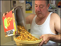 Stephen Bumfrey enjoys his cornflakes