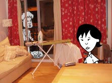 Tim and Kitty looking at Helen after her phone call