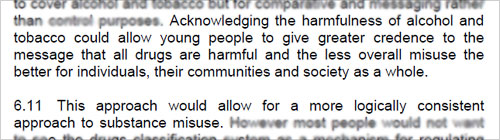 Screengrab of Home Office drug documents