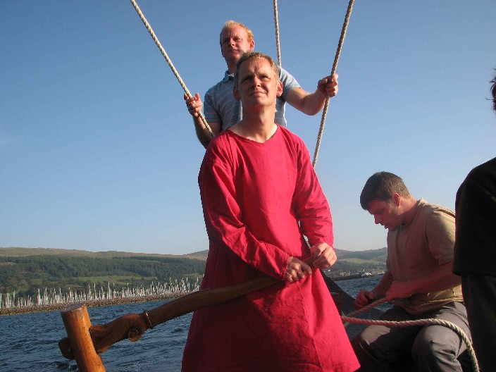 The boys sailing in a macho fasion