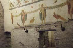 Wall painting in house beneath the church of SS Giovanni e Paolo in the Clivo di Scauro (cr: David Hewson)