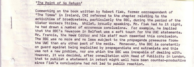 BBC Northern Ireland Advisory Council Minutes, December 1975
