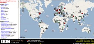 Locations of BBC Correspondents around the world