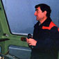 Roy at the controls of the M.S. LA Colina