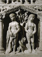 Early Christian sculpture, fourth century, Adam and Eve.