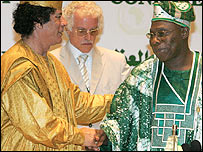 Olusegun Obasanjo, Muammer Kaddafi'yle