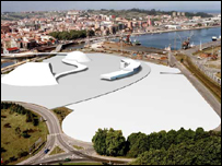 Projeto de Niemeyer em Avilés. Cortesia da Prefeitura de Avilés