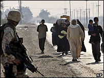 Felluce'yi terkeden siviller