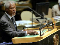 کوفی عنان، دبير کل سازمان ملل متحد