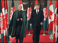 استفن هارپر و حامد کرزی در کانادا