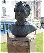 A commemorative bust in Torquay