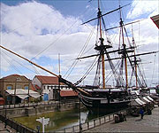 The HMS Trincomalee docked in Hartlepool