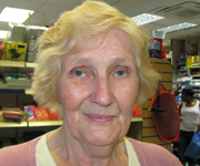 elderley lady in post office