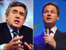 Gordon Brown and Nick Clegg