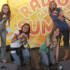 The Radio 1 BBQ tent in all it's unused glory... The girls take the chance to get a soundcheck in.