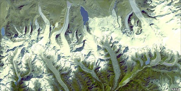 Satellite image of the Himalayas