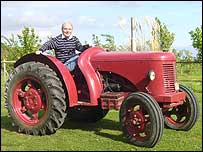 Ray on a tractor