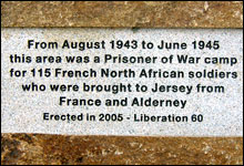 Prisioner of War camp plaque