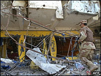 Jedno z míst výbuchu