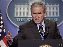 O presidente dos EUA, George W. Bush