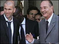 Zinedine Zidane ve Jacques Chirac