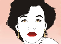 An animated version of a woman's face