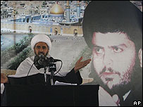 شیخ جاسم المتاری سخنگوی صدر در مسجدی در کربلا