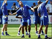 Treino da seleção na terça-feira