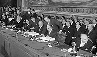Politicians of six European countries sign the Treaty of Rome on 25 March 1957, establishing the European Common Market