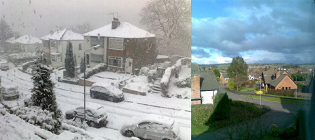 Snow in Glasgow and Belfast 02 Feb 09