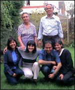 Mandy with her Ugandan Asian family 