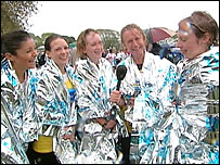 The BBC South Today team after the race