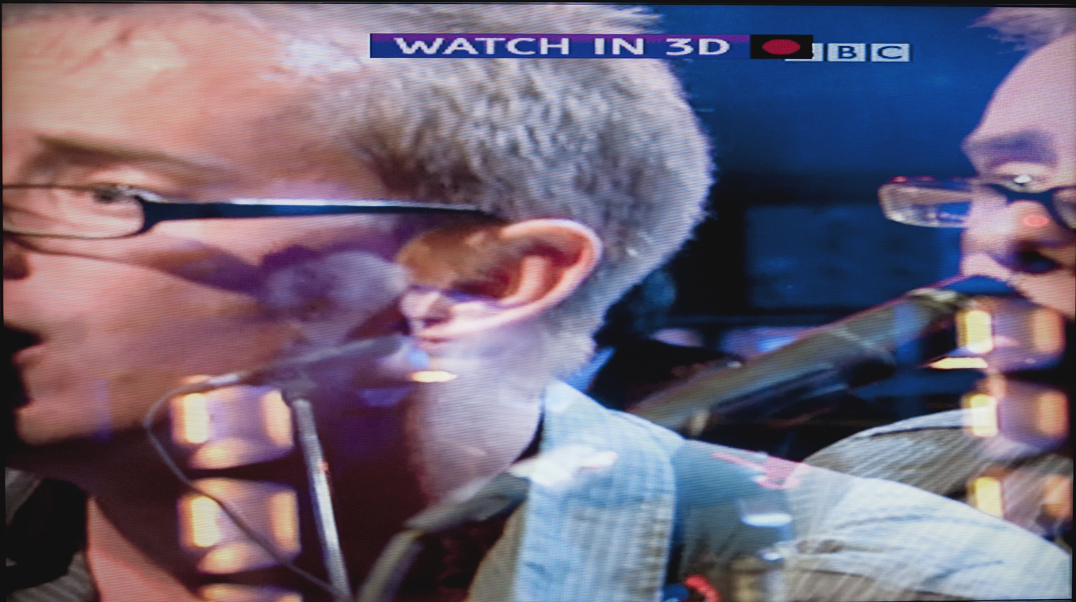 Figure 3: Screen capture of MHEG application in 2D mode on a 3D TV in 3D mode