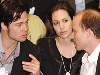 Brad Pitt e Angelina Jolie em Davos, na reunião de 2006