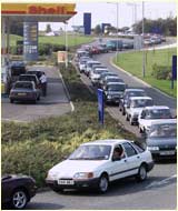 a traffic jam - motorway driving today.