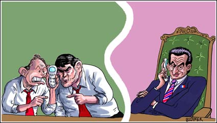 Blair, Brown, Sarkozy cartoon one