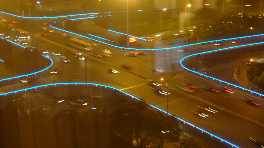 Nighttime traffic - Beijing.