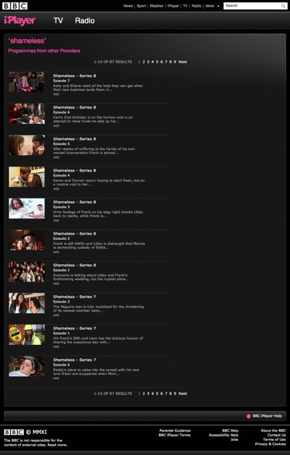 BBC iPlayer interlinking widget