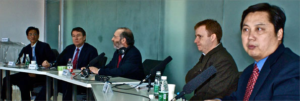 Robin Lustig with panel of guests
